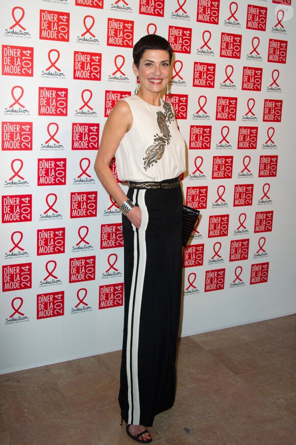 Cristina Cordula assiste au Dîner de la mode contre le sida, au pavillon d'Armenonville. Paris, le 23 janvier 2014.