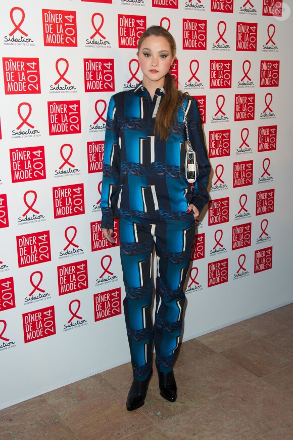 Devon Aoki assiste au Dîner de la mode contre le sida, au pavillon d'Armenonville. Paris, le 23 janvier 2014.