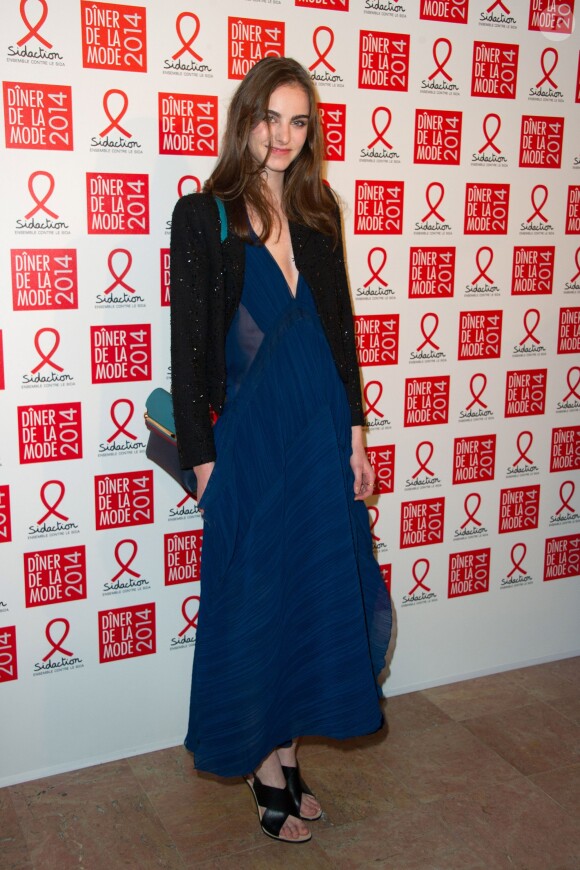 Le mannequin Estella Brons assiste au Dîner de la mode contre le sida, au pavillon d'Armenonville. Paris, le 23 janvier 2014.