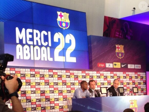 Conférence de presse d'adieu d'Éric Abidal au FC Barcelone le 30 mai 2013