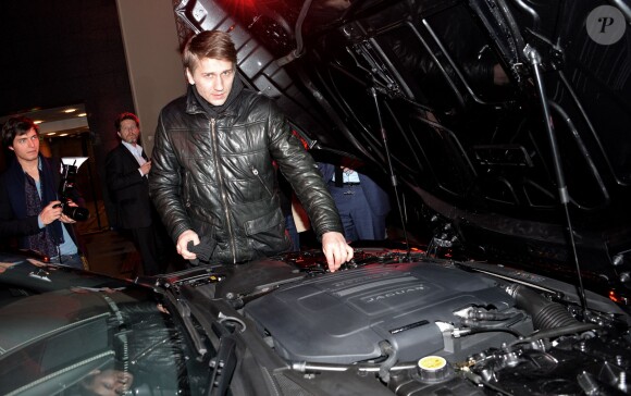 Exclusif - Stanislas Merhar lors de la soirée de lancement du coupé F Type R de Jaguar au 50 Avenue Montaigne à Paris, le 23 janvier 2014