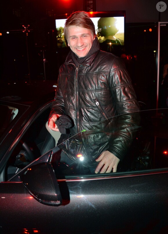 Exclusif - Stanislas Merhar lors de la soirée de lancement du coupé F Type R de Jaguar au 50 Avenue Montaigne à Paris, le 23 janvier 2014
