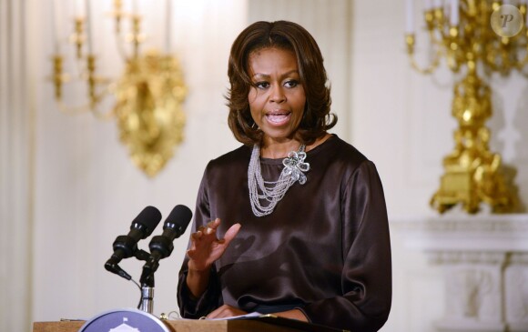 Michelle Obama s'exprime après la diffusion de The Inevitable Defeat of Mister and Pete, à Washington, le 15 janvier 2014.