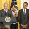 Barack Obama et Joe Biden, rencontrent les maires américains à Washington, le 23 janvier 2014.