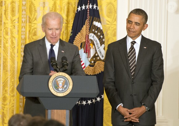 Barack Obama et Joe Biden, rencontrent les maires américains à Washington, le 23 janvier 2014.