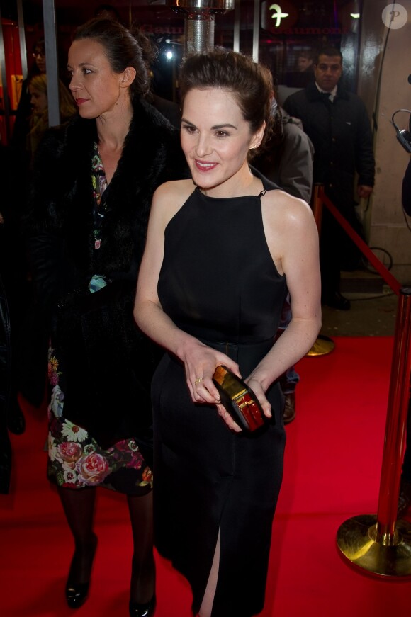 Michelle Dockery arrivant à l'avant-première du film Non-Stop à Paris au Gaumont Opéra le 27 janvier 2014
