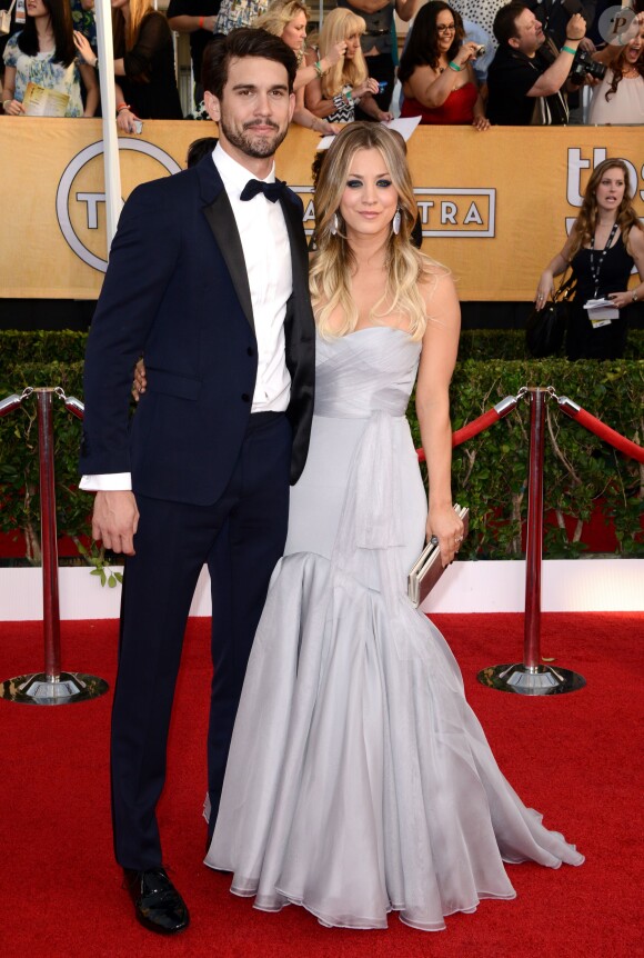 Ryan Sweeting et Kaley Cuoco lors des Screen Actors Guild Awards à Los Angeles. Le 18 janvier 2014.