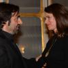 André Manoukian fait chevalier des Arts et Lettres par Aurélie Filippetti au ministère de la culture à Paris, le 29 janvier 2014.