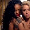 Rihanna et la chanteuse Shakira dans le clip "Can't Remember To Forget You", janvier 2014.