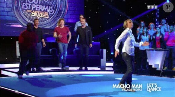 Ariane Massenet lors de l'épreuve "Let's dance" de Vendredi Tout Est Permis, le vendredi 31 janvier 2014 sur TF1.