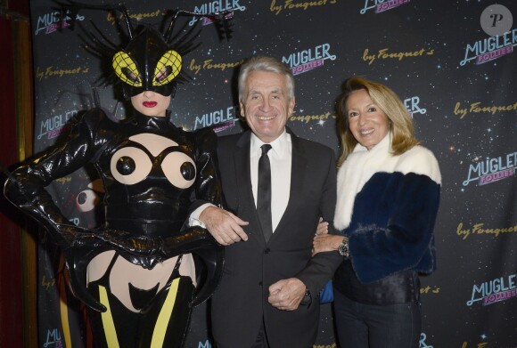 Gilbert Coullier et sa femme Nicole Coullier - People a la 2eme representation du spectacle de Thierry Mugler au theatre Comedia, intitule "Mugler Follies" a Paris, le 19 décembre 2013.