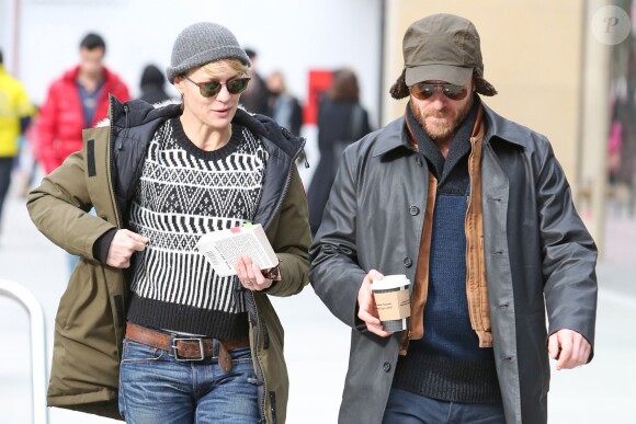 Ben Foster et sa fiancée Robin Wright à Vanouver, le 2 février 2014.