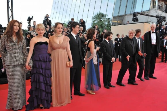 Tom Noonan, Spike Jonze, Catherine Keener, Michelle Williams, Samantha Morton, Charlie Kaufman et Philip Seymour Hoffman lors du Festival de Cannes le 23 mai 2008
