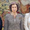 La reine Sofia d'Espagne en audience au palais de la Zarzuela avec le conseil d'administration de l'Unicef le 06 février 2014