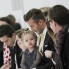 David Beckham et ses enfants Harper, Romeo, Cruz et Brooklyn sont venus soutenir Victoria Beckham lors de la présentation de sa collection automne/hiver 2014 à New York