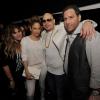 Loren Ridinger, Jennifer Lopez, Fat Joe, Marc Ashley lors de la soirée de lancement du Fat Joe's Market America UnFranchise Business à Miami Beach, le 8 février 2014.