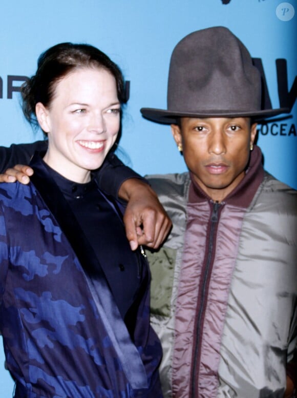 Thecla Scheaffer et Pharrell Williams à New York le 8 février 2014.