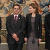 La princesse Letizia d'Espagne au palais de la Zarzuela le 10 février 2014, lors d'une journée d'audiences.