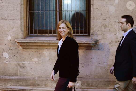 Cristina d'Espagne au tribunal de Palma de Majorque le 8 février 2014 pour être entendue par le juge José Castro dans le dossier Noos.