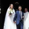 Thomas Langmann et Céline Bosquet célèbrent leur mariage en l'Eglise de Porto-Vecchio le 22 juin 2013.