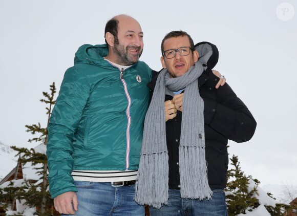 Kad Merad et Dany Boon à l'Alpe d'Huez le 16 Janvier 2014.