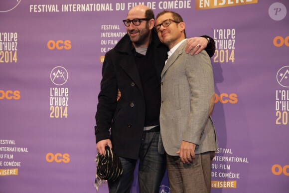 Kad Merad et Dany Boon lors du 17e Festival International du film de comédie à l'Alpe d'Huez le 15 janvier 2014.