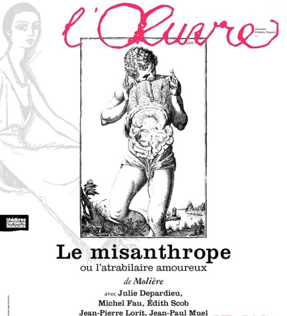 Affiche de la pièce de théâtre Le Misanthrope avec Julie Depardieu - février 2014
