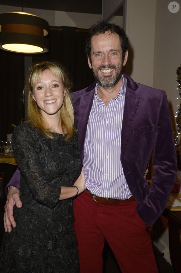 Christian Vadim et sa femme Julia Livage lors de la générale de la pièce "L'Appel de Londres" au Théâtre du Gymnase à Paris, le 19 février 2014