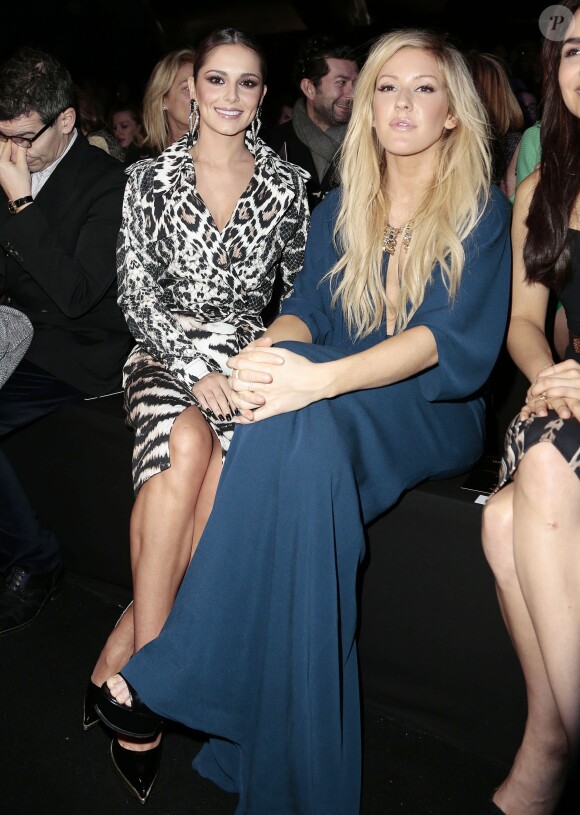Cheryl Cole et Ellie Goulding assistent au défilé Roberto Cavalli automne-hiver 2014-2015 à Milan. Le 22 février 2014.