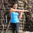 Lea Michele fait du footing au Runyon Canyon Park, et se rafraîchit ensuite avec un smoothie à Los Angeles, le 13 février 2014.