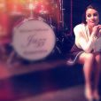 Lea Michele sur le tournage d'un épisode de la 5e saison de Glee. Février 2014.