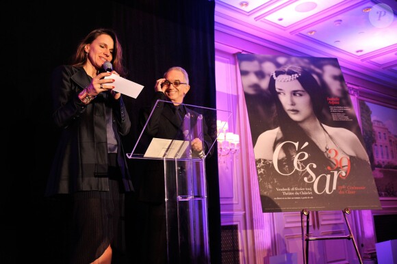Aurélie Filippetti, Alain Terzian au Dîner des producteurs et remise du prix Daniel Toscan du Plantier au Four Seasons Hotel George V à Paris le 24 février 2014.