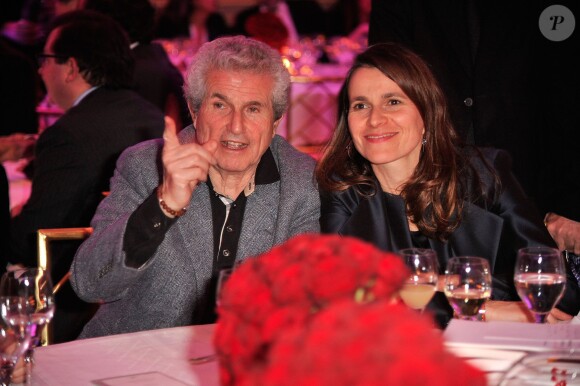 Claude Lelouch et Aurélie Filippetti au Dîner des producteurs et remise du prix Daniel Toscan du Plantier au Four Seasons Hotel George V à Paris le 24 février 2014.
