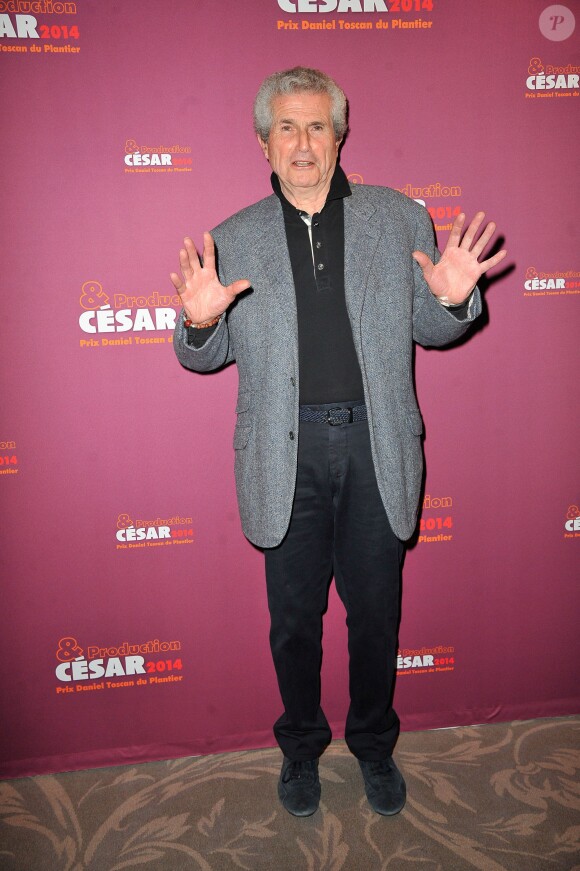 Claude Lelouch au Dîner des producteurs et remise du prix Daniel Toscan du Plantier au Four Seasons Hotel George V à Paris le 24 février 2014.