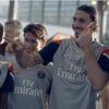 Zlatan Ibrahimovic est plein d'humour aux côtés de ses partenaires du PSG Maxwell, Thiago Silva, Blaise Matuidi et Salvatore Sirigu dans une pub pour Nivea