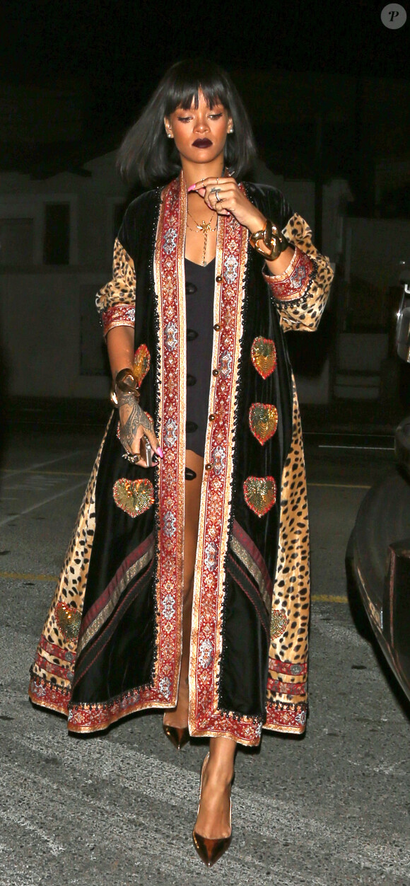 Rihanna à la sortie du restaurant Giorgio Baldi à Los Angeles, le 16 février 2014