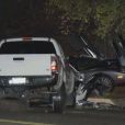 L'état de la Ford GT que conduisait Sami Hayek, après l'accident qui a coûté la vie au passager du frère de Salma Hayek.