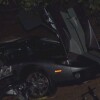 L'état de la Ford GT que conduisait Sami Hayek, après l'accident qui a coûté la vie au passager du frère de Salma Hayek, à Los Angeles, le 23 février 2013.