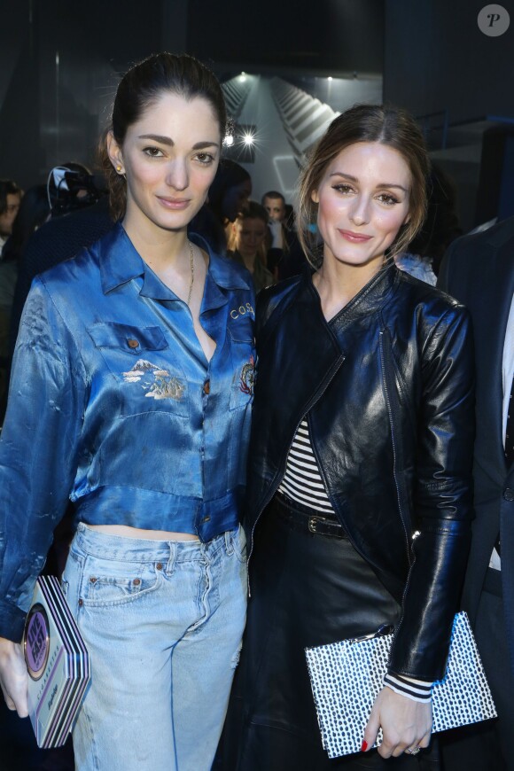 Sofia Sanchez et Olivia Palermo au défilé H&M au Grand Palais à Paris, le 26 février 2014.