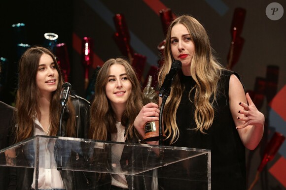 Le groupe Haim a été récompensé à la cérémonie des NME Awards, à Londres, le 26 février 2014.