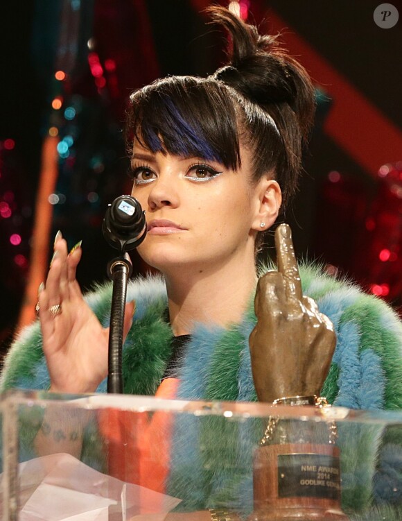 Lily Allen a été récompensée à la cérémonie des NME Awards, à Londres, le 26 février 2014.