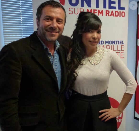 Indila et Bernard Montiel, le 1er mars 2014 sur MFM Radio.