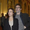 Michel Hazanavicius et sa femme Bérénice Bejo lorsque le cinéaste iranien Asghar Farhadi a été décoré Officier de l'ordre des Arts et des Lettres au ministère de la Culture à Paris le 27 février 2014