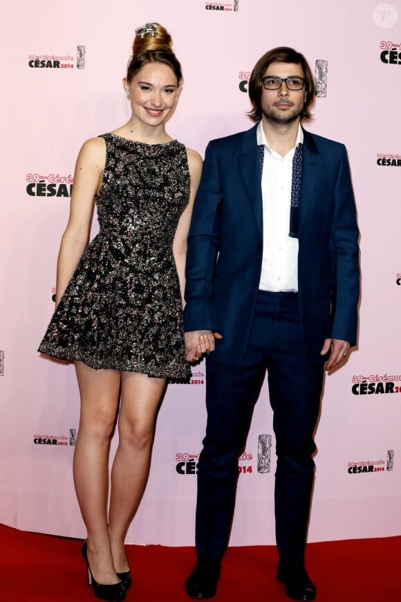 Déborah Francois et son ami Victor à la 39e cérémonie des César au théâtre du Châtelet à Paris, le 28 Février 2014.