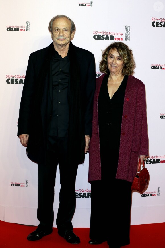 Patrick Chesnais et sa femme Josiane Stoléru à la 39e cérémonie des Cesar au théâtre du Châtelet à Paris, le 28 février 2014.