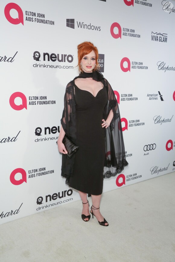 Christina Hendricks à la "Elton John AIDS Foundation Viewing Party" à l'occasion de la 86e cérémonie des Oscars à Los Angeles, le 2 mars 2014.