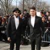 Swizzbeatz et Baptiste Giabiconi arrive au défilé Chanel le 4 mars 2014 au Grand Palais.