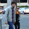 Ashton Kutcher et sa fiancée Mila Kunis vont dîner au restaurant à Studio City, le 3 mars 2014
