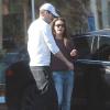 Exclusif - Ashton Kutcher et sa petite amie Mila Kunis sortent d'un salon de manucure a Studio City, le 18 janvier 2014