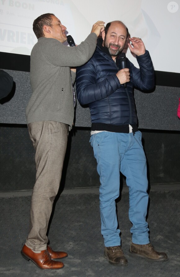 Exclusif - Dany Boon, Kad Merad lors de l'aavant-première du film 'Supercondriaque' à Rueil-Malmaison le 20 février 2014